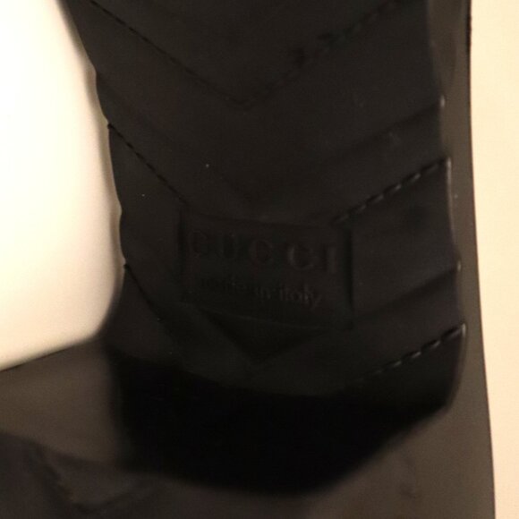 Gucci Black Rubber Heeled Slides Size 8 38IT with Gucci Box - Picture 6 of 6